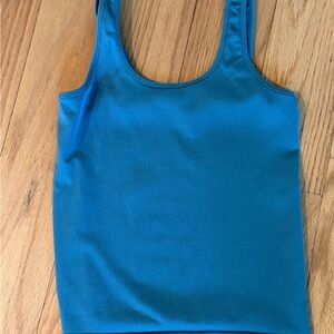 Athleta Teal Ribbed Tank Top
